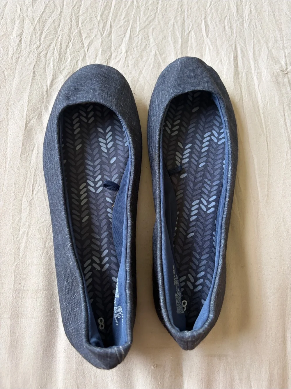 Time and Tru Navy and Blush Ballet Flats - Pair of Women's Slip-Ons